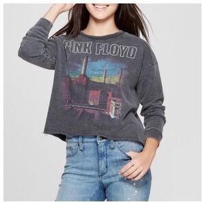 #121 Rock Junk Food Pink Floyd Animals Album Retro Vintage Crop Sweatshirt Top